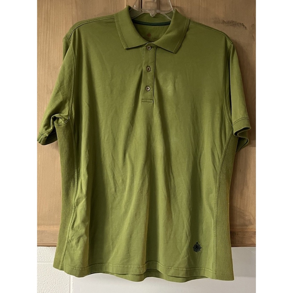 The Territory Ahead Polo Shirt Mens Large Green Yellow Collard Casual‎ Outdoor